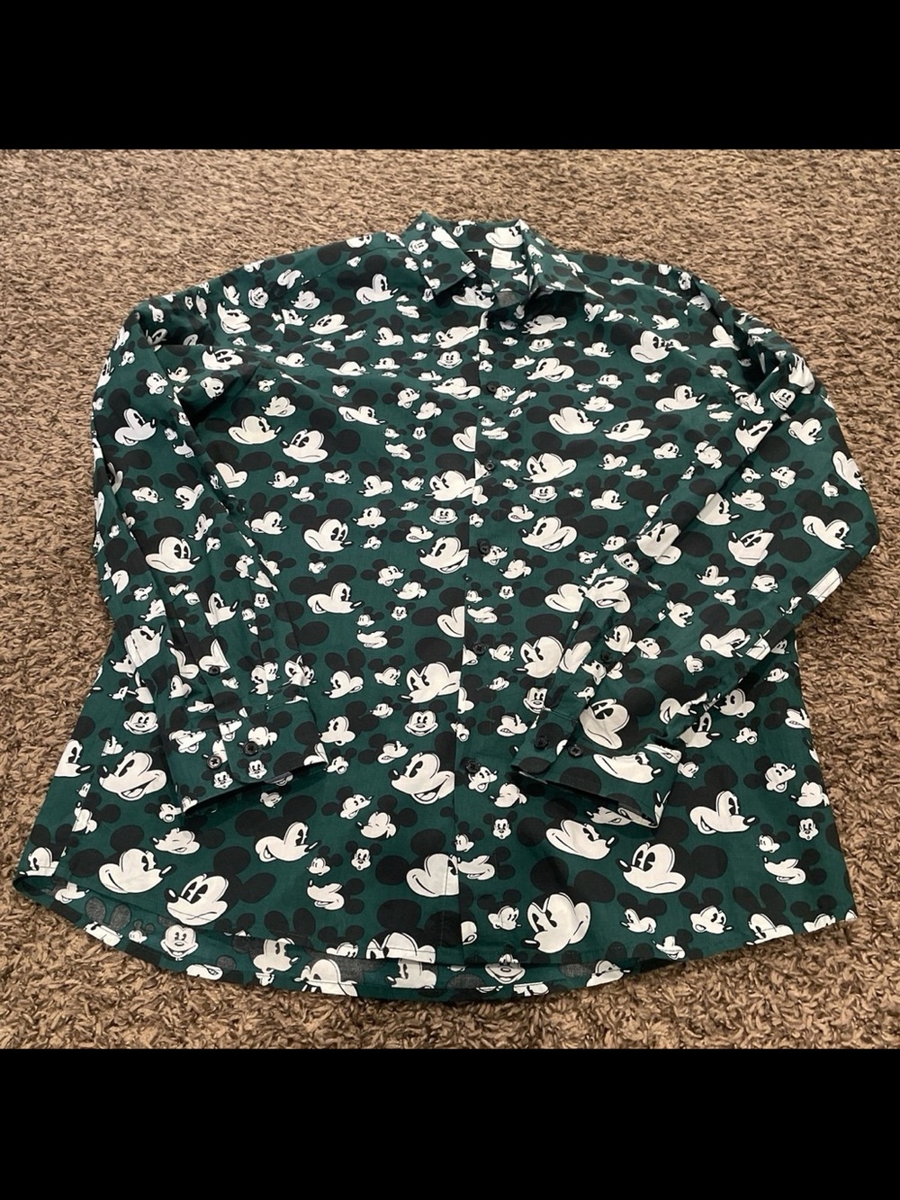 H&M X Disney, Mickey Mouse long sleeve button down shirt, men’s medium